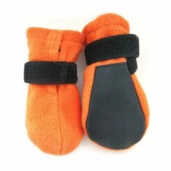 Basic Paws Fleece Hundesko Korte Orange 4-pack