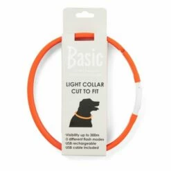 Basic Wide LED-halsband -Kjæledyrutstyr Salgsbutikk basic wide led halsband orange c4