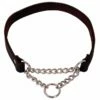 Dogman Lina Halsbånd I Lær Halvstryp Svart -Kjæledyrutstyr Salgsbutikk dogman halsb m kedja svart cf