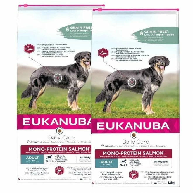 Eukanuba Daily Care Adult Mono Protein Salmon 2 X 12kg 3 Eukanuba Daily Care Adult Mono Protein Salmon 2 X 12kg