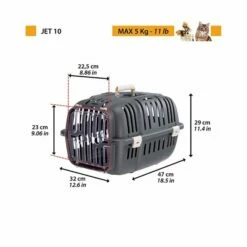 Ferplast Jet 10 Transportbur Grå -Kjæledyrutstyr Salgsbutikk ferplast jet 10 transportbur gra 7a