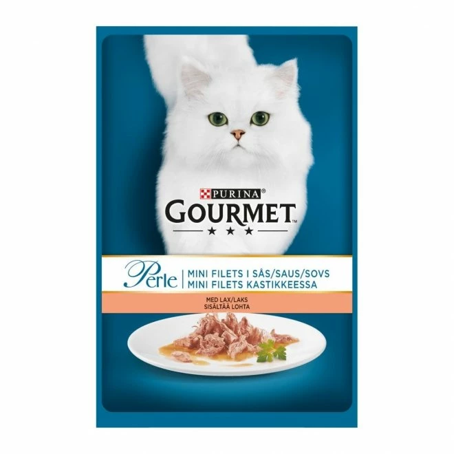 Gourmet Perle Mini Fillets I Saus Laks 24x85 G 4 Gourmet Perle Mini Fillets I Saus Laks 24x85 G - Bilde 2