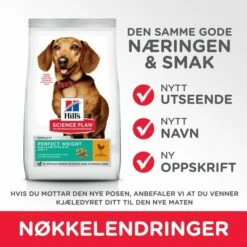Hill's Science Plan Dog Adult Perfect Weight Small & Mini Chicken -Kjæledyrutstyr Salgsbutikk hill39s perfect weight mini chicken 63