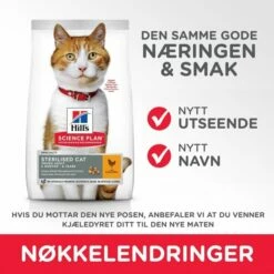 Hill's Science Plan Cat Adult Sterilised Chicken -Kjæledyrutstyr Salgsbutikk hills science plan cat young adult sterilized chicken 2e