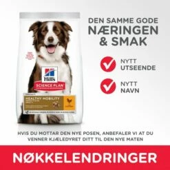 Hill's Science Plan Dog Adult Healthy Mobility Medium Chicken -Kjæledyrutstyr Salgsbutikk hills science plan dog adult healthy mobility medium chicken 34