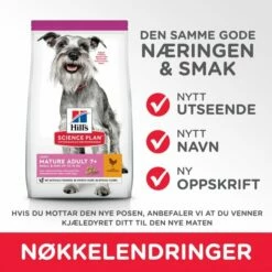 Hill's Science Plan Dog Mature Adult 7+ Light Small & Mini Chicken 9 Hill's Science Plan Dog Mature Adult 7+ Light Small & Mini Chicken -Kjæledyrutstyr Salgsbutikk hills science plan dog mature small mini light 22
