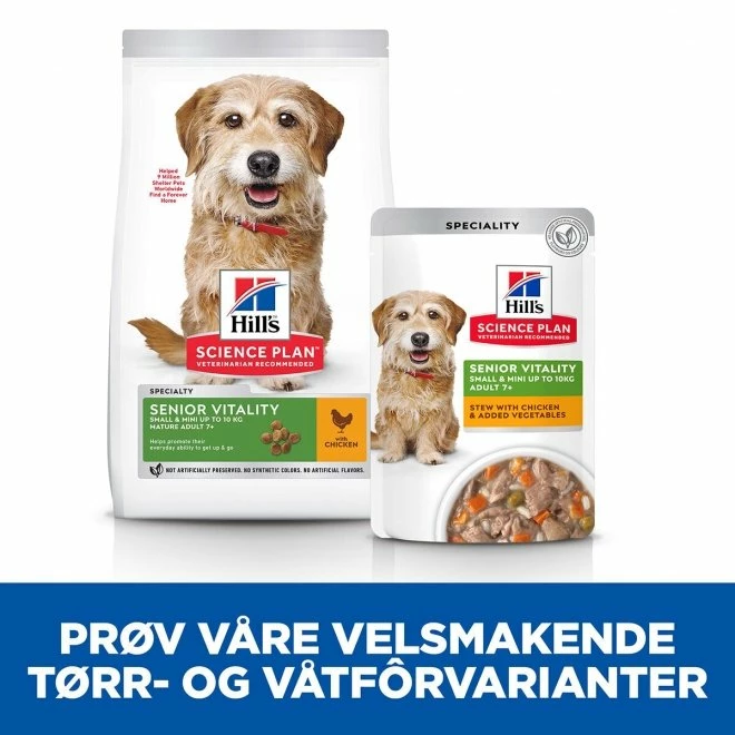 Hill's Science Plan Canine SeniorSmall & Mini Vitality Stew Chicken 12x80 G 7 Hill's Science Plan Canine SeniorSmall & Mini Vitality Stew Chicken 12x80 G - Bilde 5