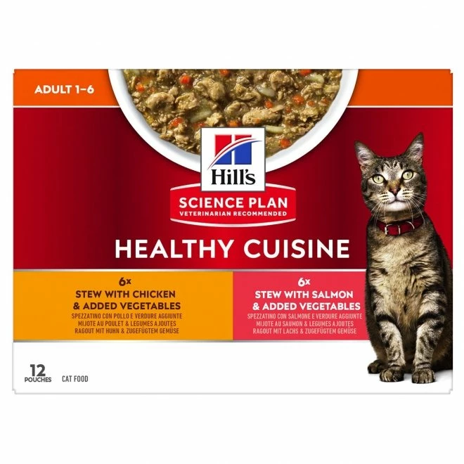 Hill's Science Plan Feline Adult Healthy Cuisine Chicken & Salmon 12x80 G 4 Hill's Science Plan Feline Adult Healthy Cuisine Chicken & Salmon 12x80 G - Bilde 2