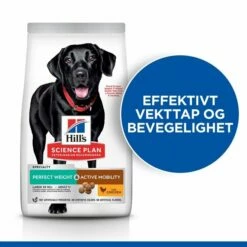Hill's Science Plan Dog Perfect Weight & Active Mobility Adult Large With Chicken 12 Kg -Kjæledyrutstyr Salgsbutikk hills sp perwght act mob l ad ky 22