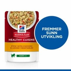 Hill's Science Plan Puppy Medium & Large Healthy Cuisine Chicken Stew 12x90 G 15 Hill's Science Plan Puppy Medium & Large Healthy Cuisine Chicken Stew 12x90 G -Kjæledyrutstyr Salgsbutikk hills sp puppy healthy cuisine ml stew ch az 5f