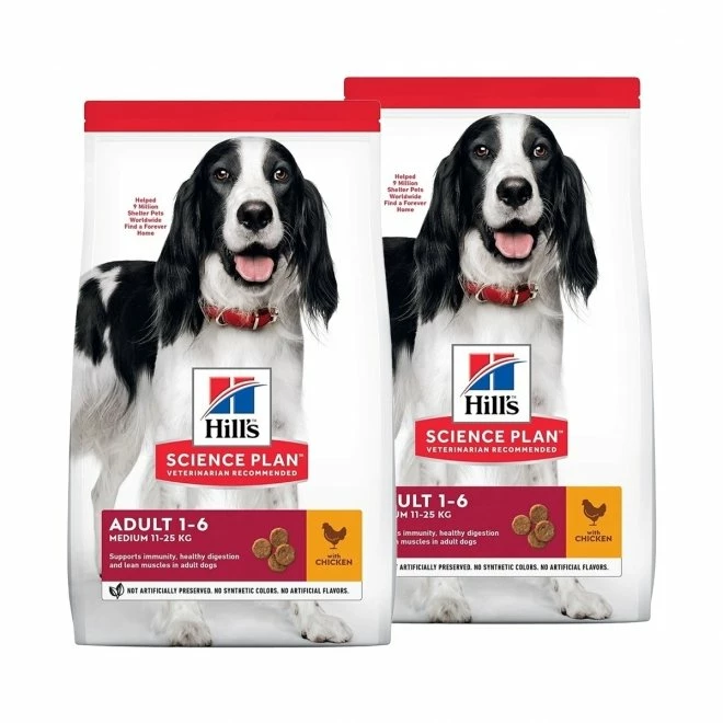Hill's Science PlanAdult Medium Chicken 2 X 14kg 3 Hill's Science PlanAdult Medium Chicken 2 X 14kg