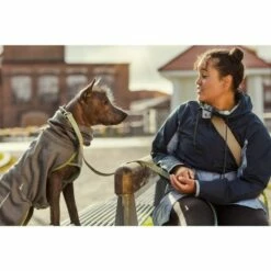 Hurtta Razzle-Dazzle Reversible Midlayer Hundjacka Grå/Grön -Kjæledyrutstyr Salgsbutikk hurtta razzle dazzle reversible midlayer hundjacka gra gron fe