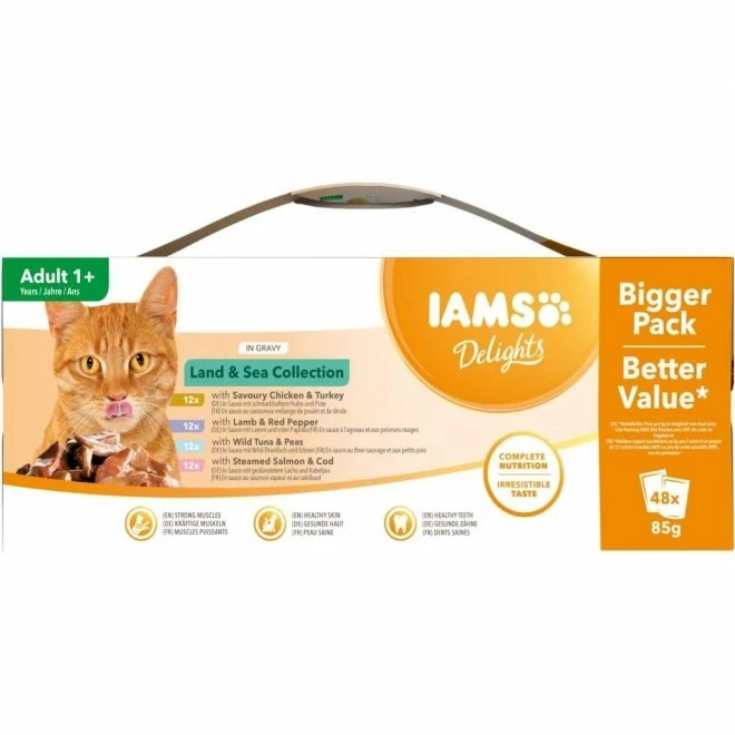 Iams Delights Multipack Land & Sea Collection In Gravy 48x85 G 3 Iams Delights Multipack Land & Sea Collection In Gravy 48x85 G