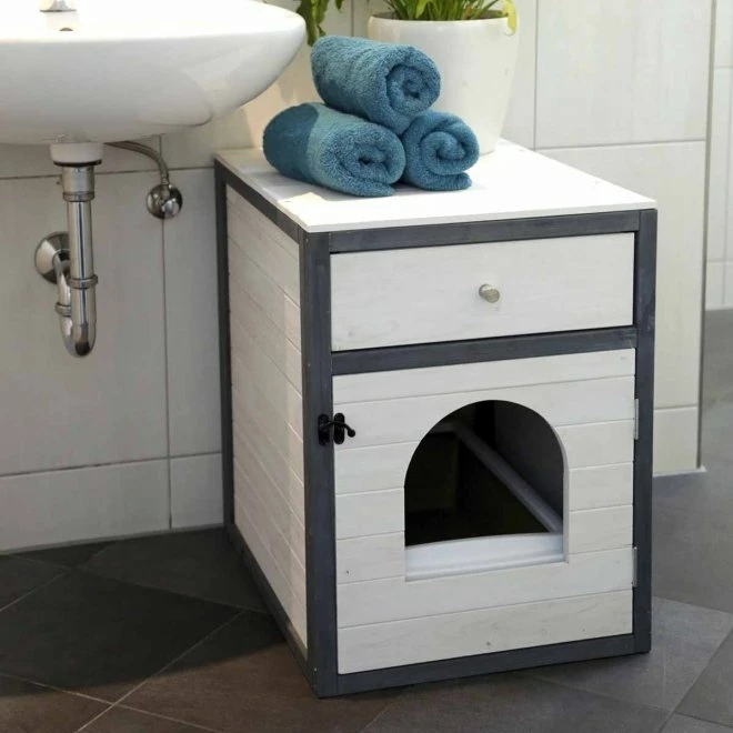 Kerbl Kattehus Hvite & Grå 4 Kerbl Kattehus Hvite & Grå - Bilde 2