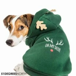 51 Degrees North Hundegenser Med Renhorn Grønn