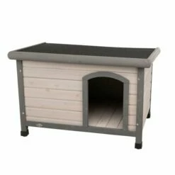 Trixie Natura Hundehus Med Flatt Tak Grå