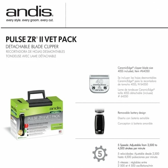 Andis Pulse ZR II Vet Pack Model DBLC-2 Hundetrimmer 5 Andis Pulse ZR II Vet Pack Model DBLC-2 Hundetrimmer - Bilde 3