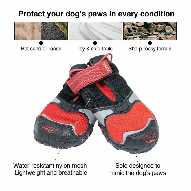 Kurgo Blaze Cross Hundeskor Rød 4-p 6 Kurgo Blaze Cross Hundeskor Rød 4-p - Bilde 4
