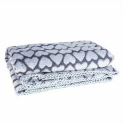 Little & Bigger Smooth Teppe Med Hjerter, Grått