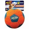 NERF Dog Foam X-weave Squeak Fotball Oransje Blå -Kjæledyrutstyr Salgsbutikk nerf dog foam x weave squeak fotboll orange bla ce