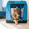 PetEasy X VetZoo Transportbur Blå 1 PetEasy X VetZoo Transportbur Blå -Kjæledyrutstyr Salgsbutikk peteasy soft crate vz blue az d7