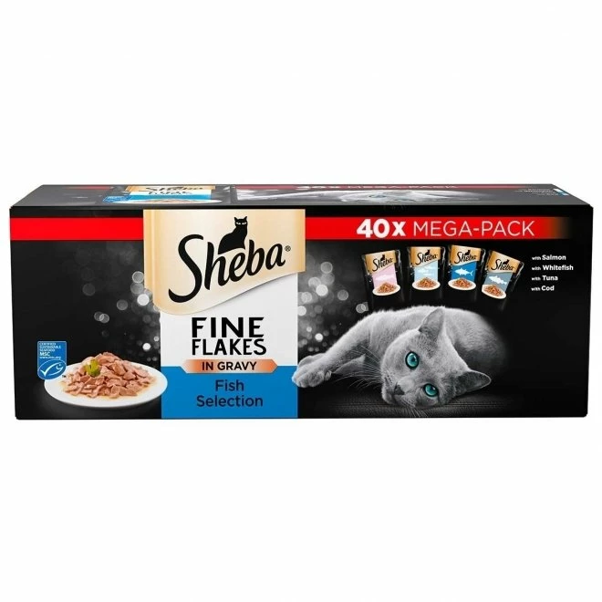 Sheba Fine Flakes Fish Menu 40x85 G 3 Sheba Fine Flakes Fish Menu 40x85 G