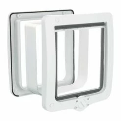 Trixie Kattedør 4-veis Med Tunnel Hvit