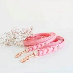 Tyylivoitto Hundekobbel Flettet Lysrosa -Kjæledyrutstyr Salgsbutikk tyylivoitto braid hihna vaaleanpunainen ruusukulta az 2d